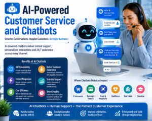 AI-powered customer service and chatbots helping businesses improve customer support and automation