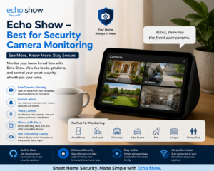 Amazon Echo Show smart display for home security camera monitoring