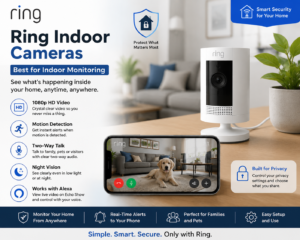 Ring Indoor Camera smart security device for indoor home monitoring