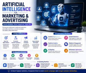 Artificial intelligence for marketing and advertising helping businesses improve campaigns, targeting and customer engagement