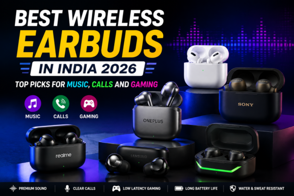 Best Wireless Earbuds in India 2026 with ANC, premium sound quality, long battery life and gaming features