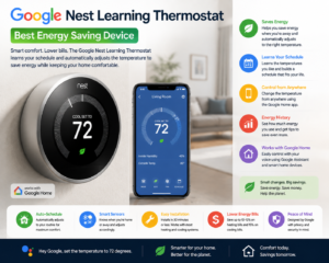 Google Nest Learning Thermostat smart energy saving device