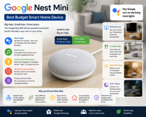 Google Nest Mini smart speaker for budget smart home setup