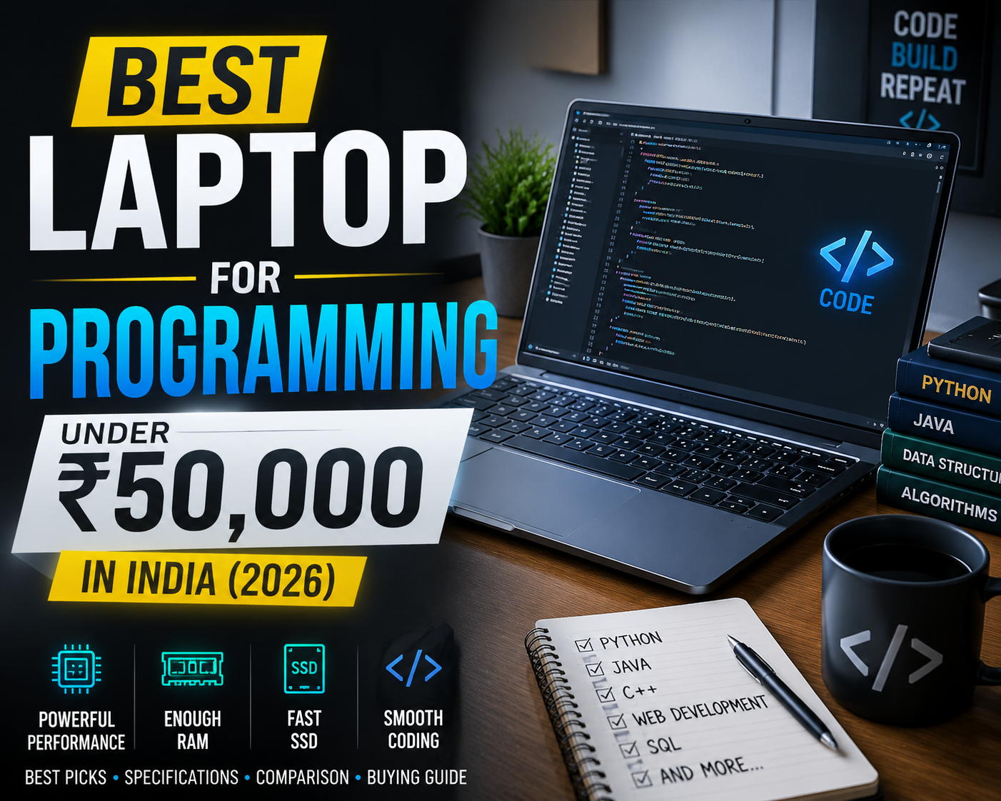 Best laptop for programming under 50000 in 2026 for coding, software development and students
