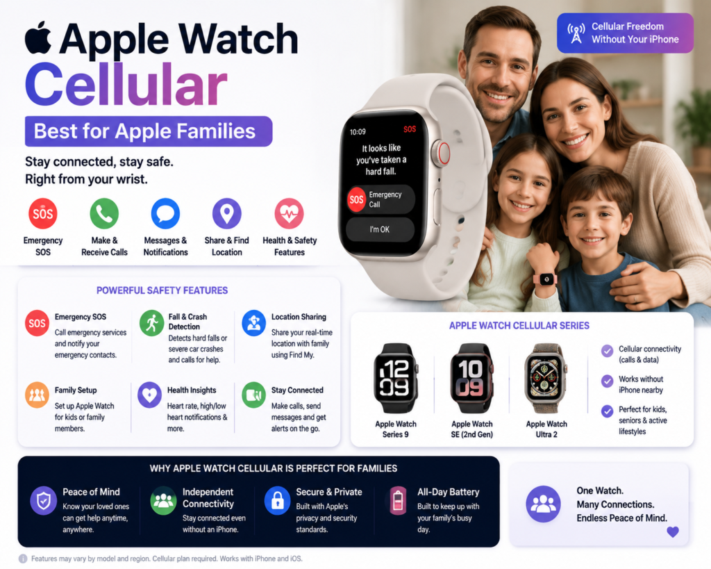Apple Watch Cellular as a GPS safety wearable option for family connectivity
