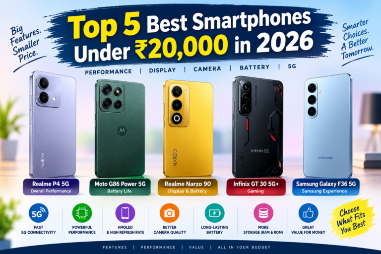 Best Smartphones Under ₹20,000 for 2026: Top 5 Picks