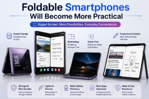 Foldable smartphones in 2026 with advanced flexible displays and future mobile technology innovations