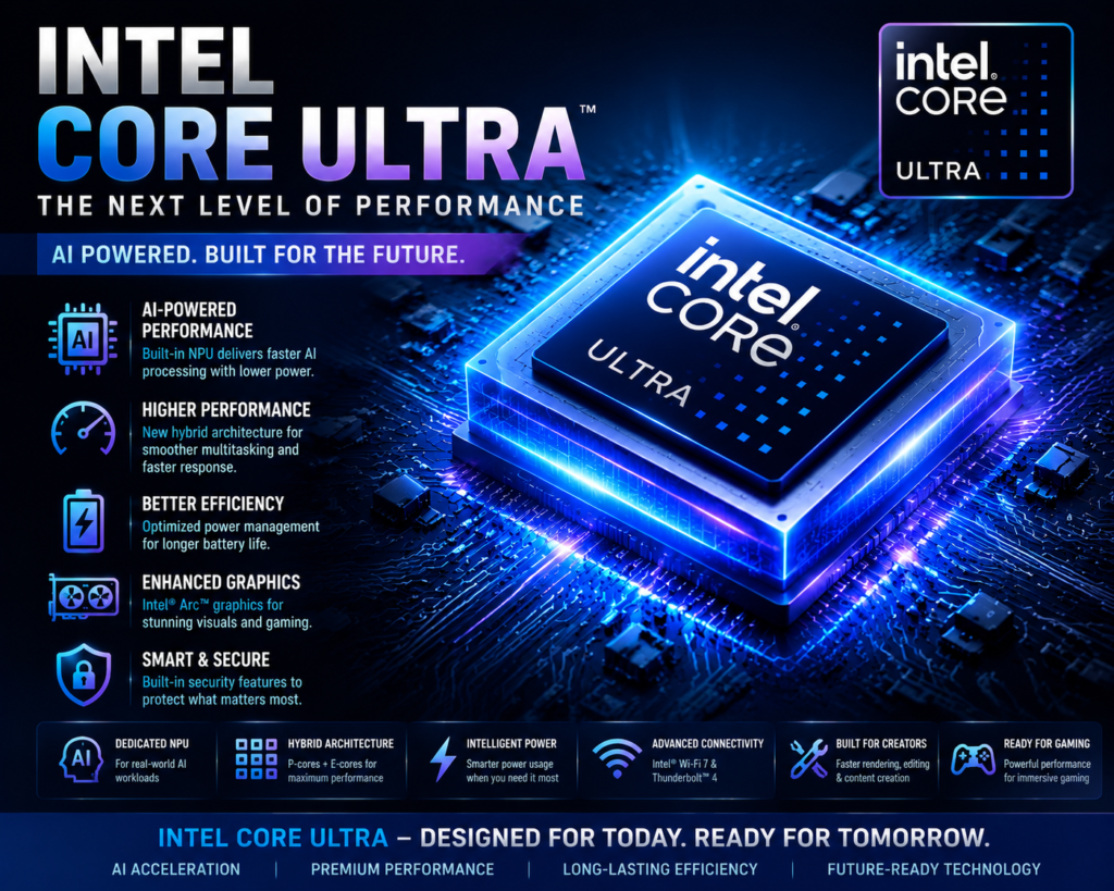 Intel Core Ultra processors for latest Intel laptop processor generation 2026