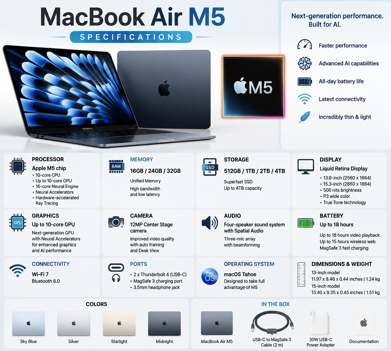 MacBook Air M5 Specifications
