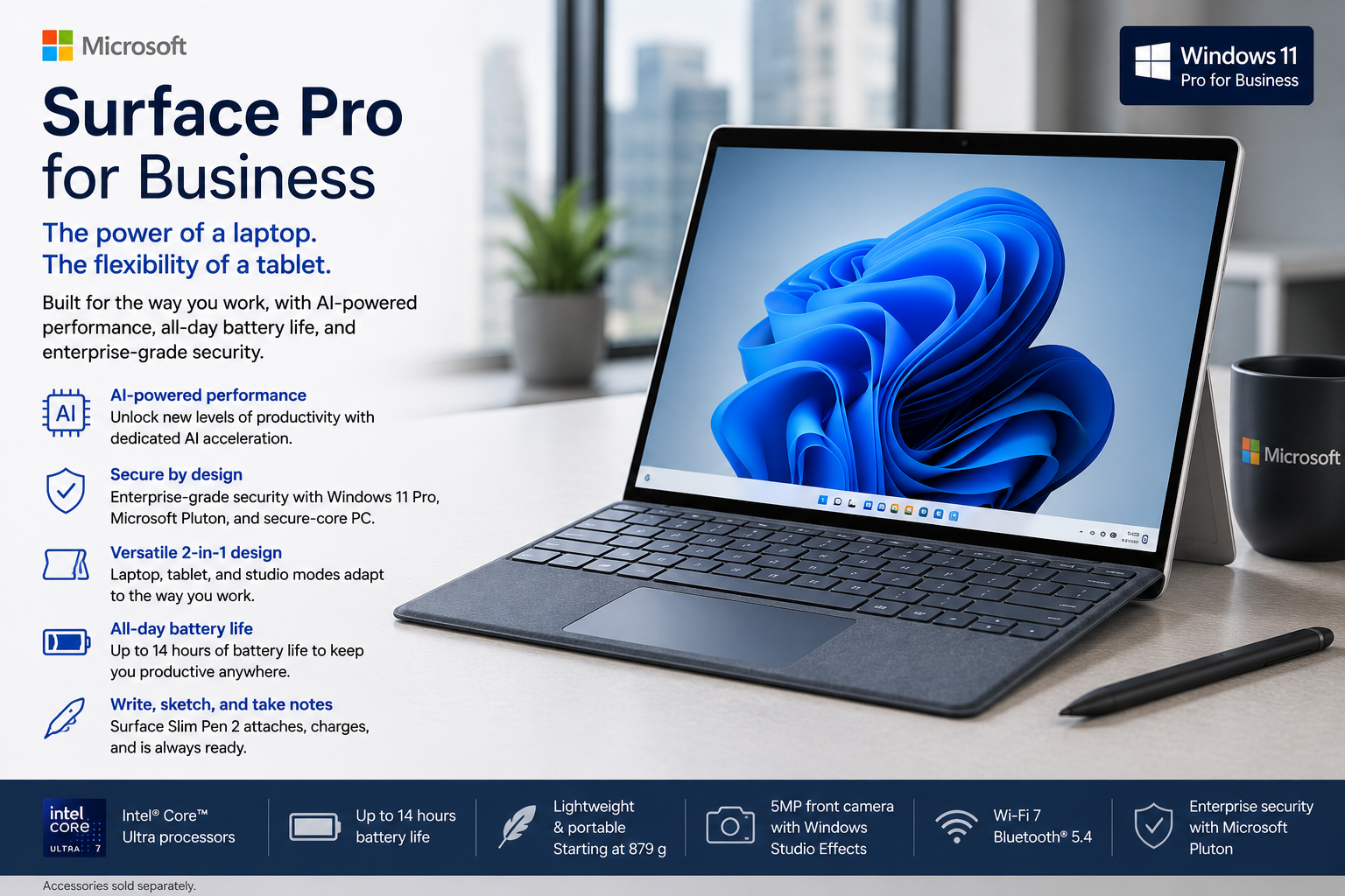 Top 10 Business Laptops in 2026:Microsoft Surface Pro for Business