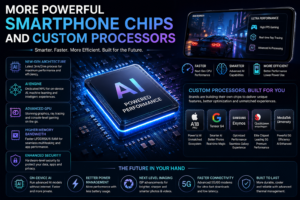 More powerful smartphone chips and custom processors in 2026 improving mobile performance and AI capabilities