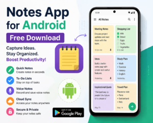 Notes App for Android free download showing top note taking apps in 2026