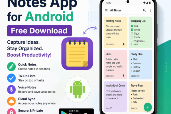 Notes App for Android free download showing top note taking apps in 2026