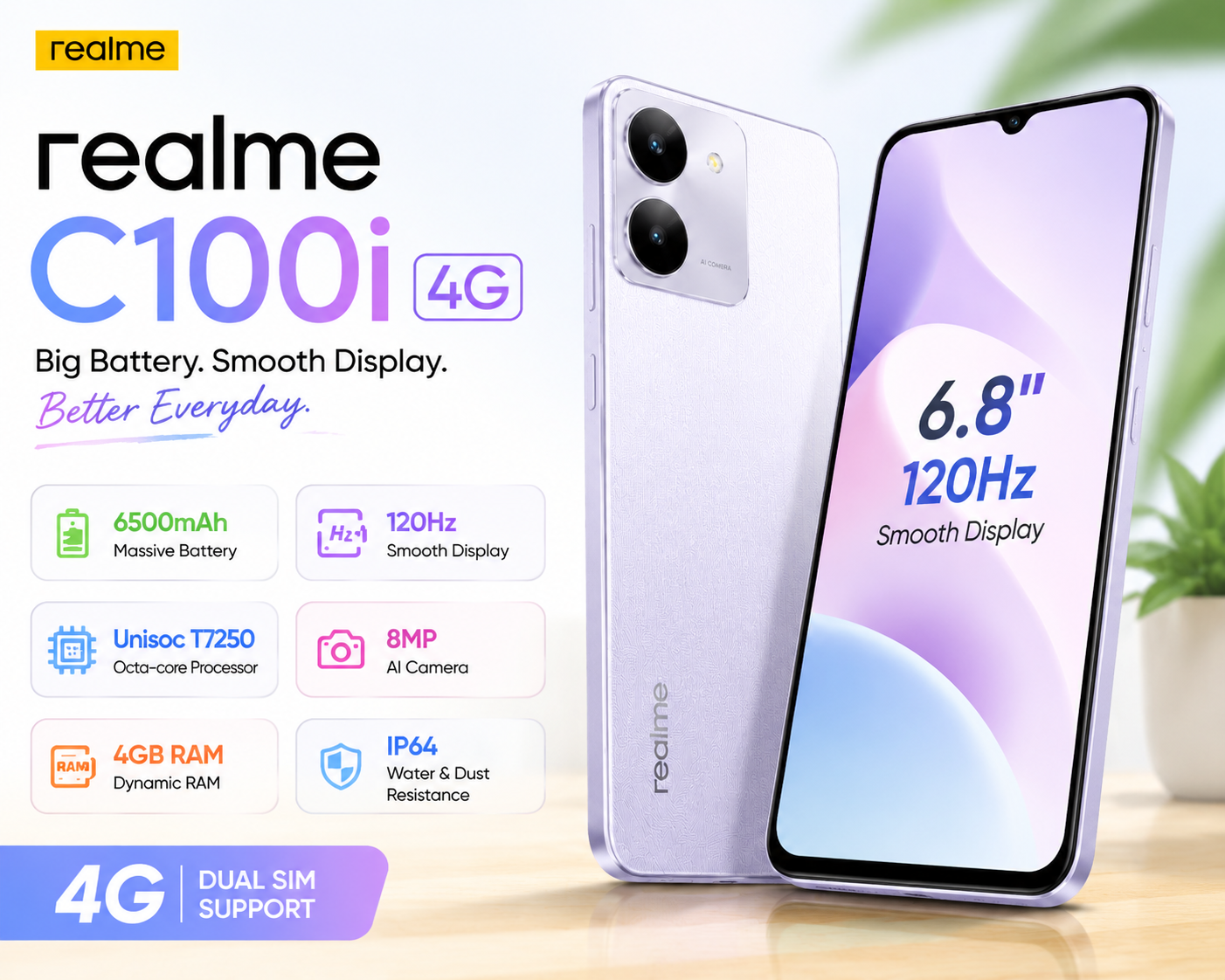 Realme C100i 4G smartphone complete review with price, specifications, features, camera and battery details