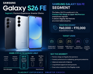 Samsung Galaxy S26 FE premium mid-range smartphone segment and target users in 2026