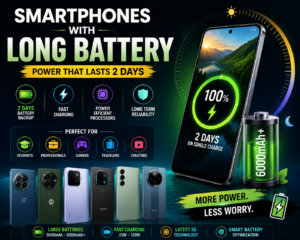 Best smartphones with long battery life in India 2026 featuring 6000mAh battery