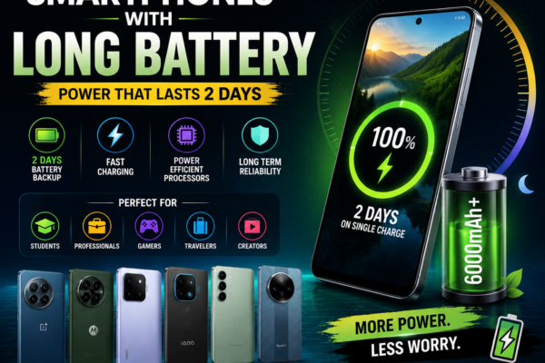 Best smartphones with long battery life in India 2026 featuring 6000mAh battery
