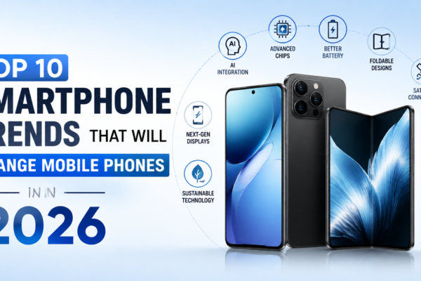 Top 10 Smartphone Trends 2026 showing future mobile phone technology innovations