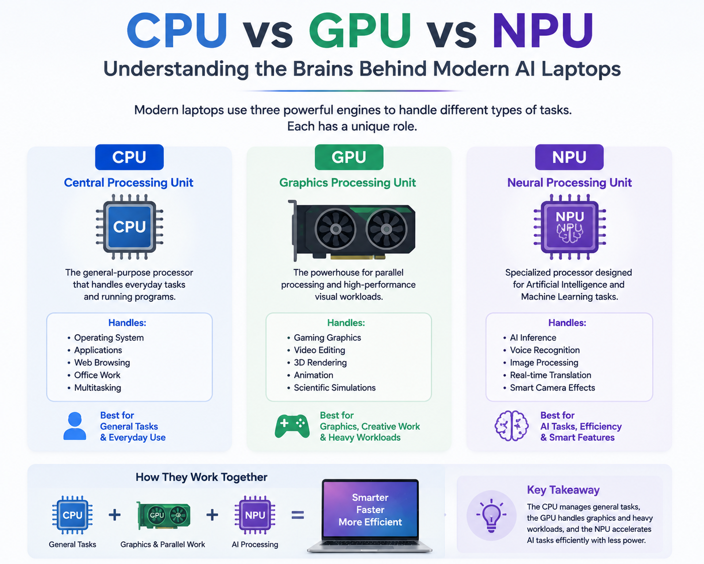 CPU vs GPU vs NPU