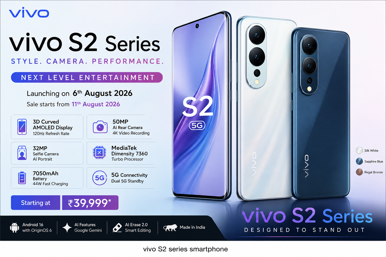 Basic Specification of Vivo S2 Series Smartphone