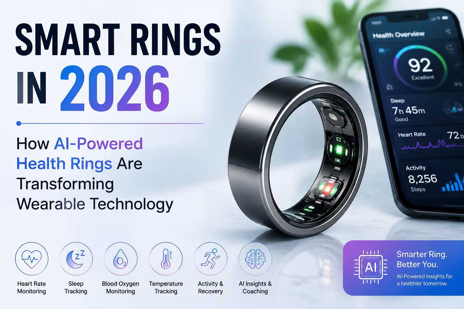 Smart Rings in 2026 with AI health tracking and future wearable technology