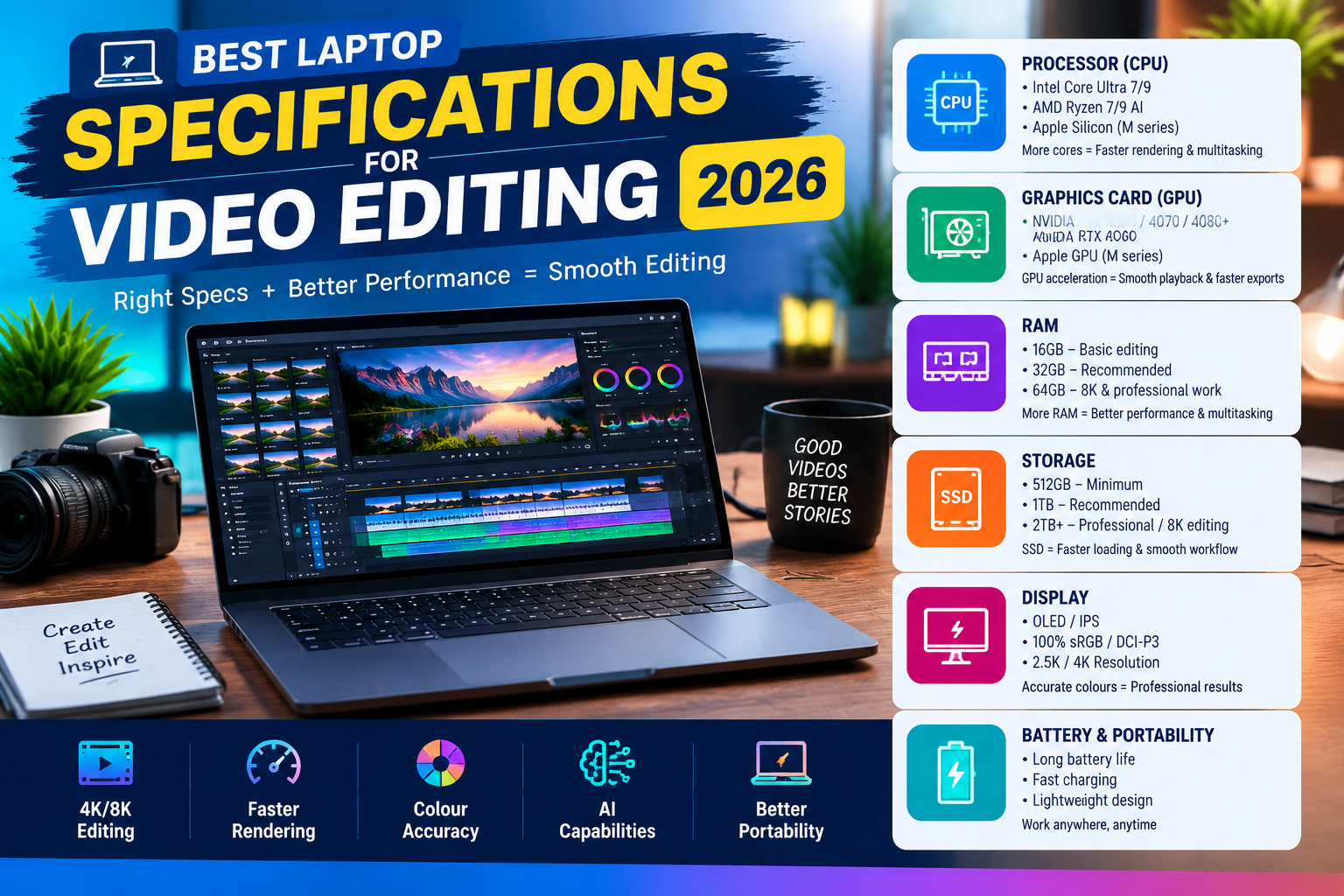 Best Laptop Specifications for Video Editing 2026