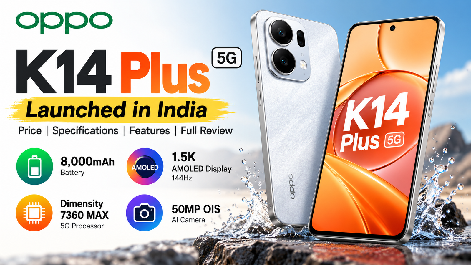 OPPO K14 Plus 5G launched in India with 8000mAh battery and 144Hz AMOLED display