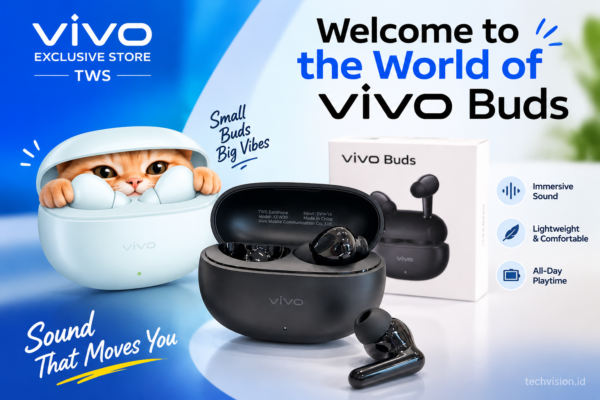 Vivo Buds TWS wireless earbuds with charging case featuring immersive sound, lightweight design, and premium audio experience